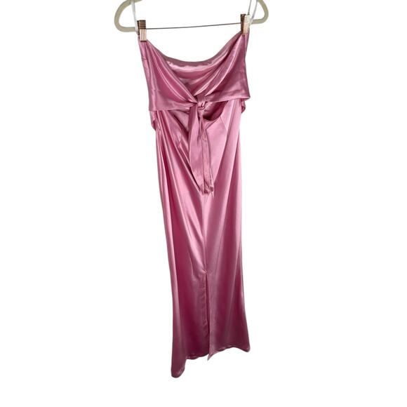 Retrofete Skye Maxi Dress Strapless Satin Party Formal Guest Prom Fondant Pink M - Picture 8 of 14